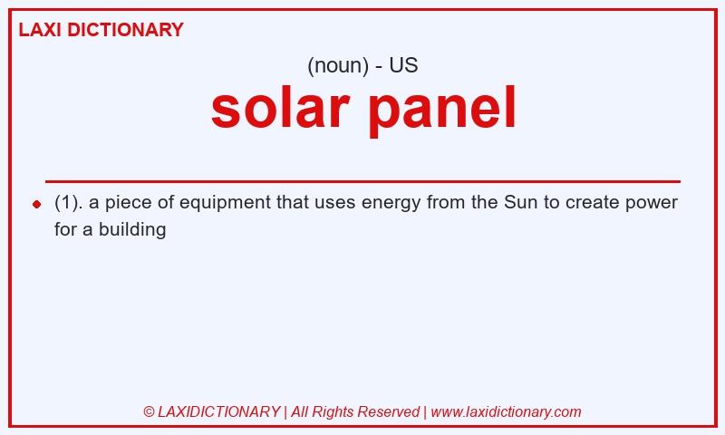 Definition solar panel in American English