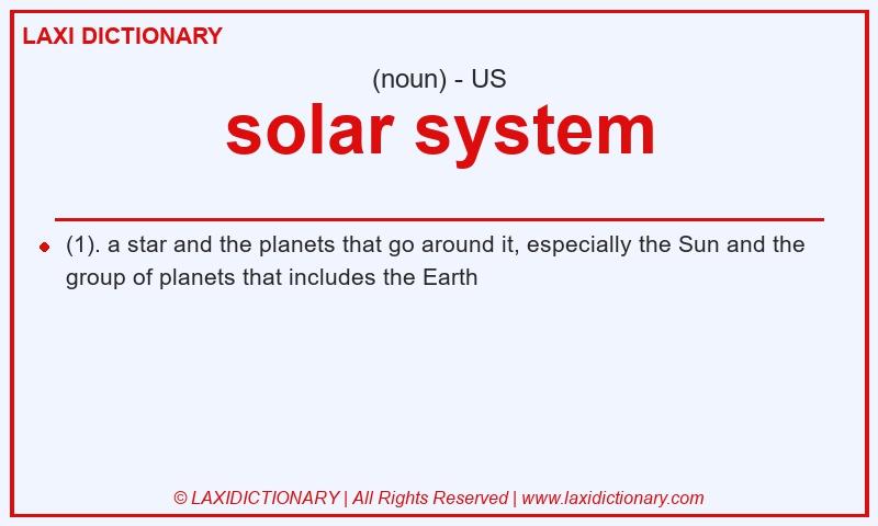 Definition solar system in American English