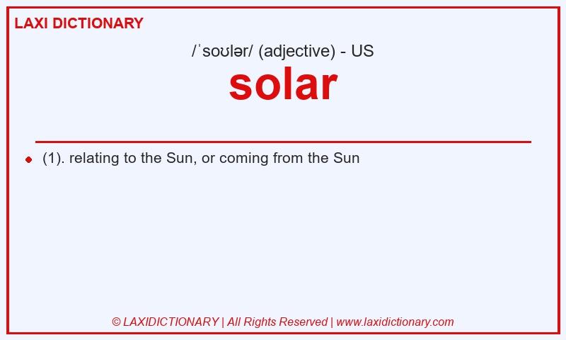 Definition solar in American English