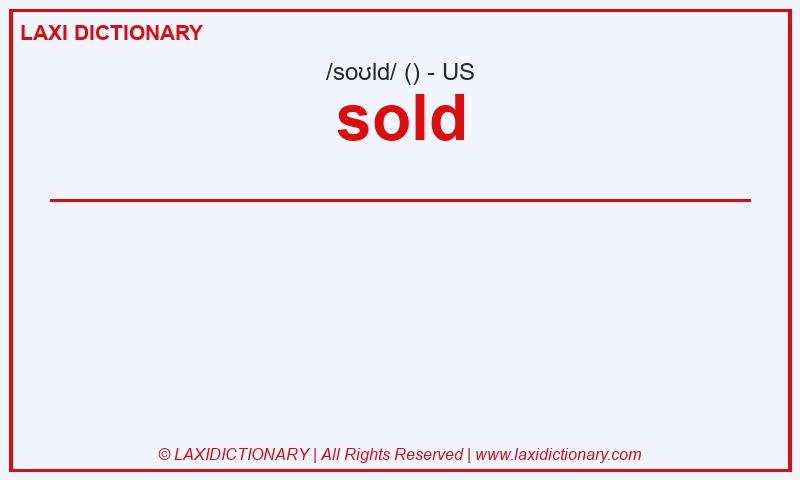 Definition sold in American English