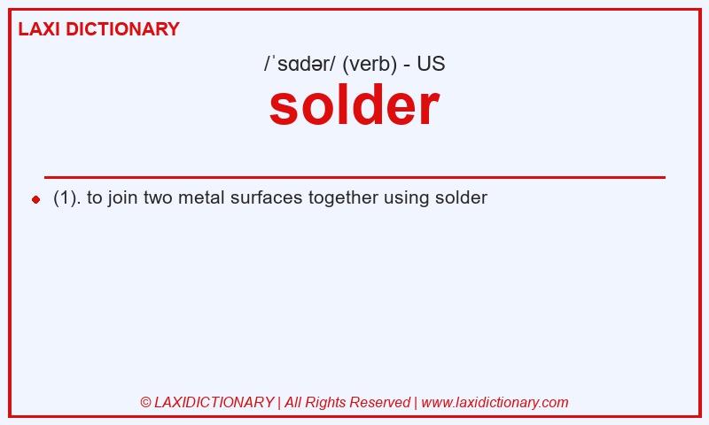 Definition solder in American English