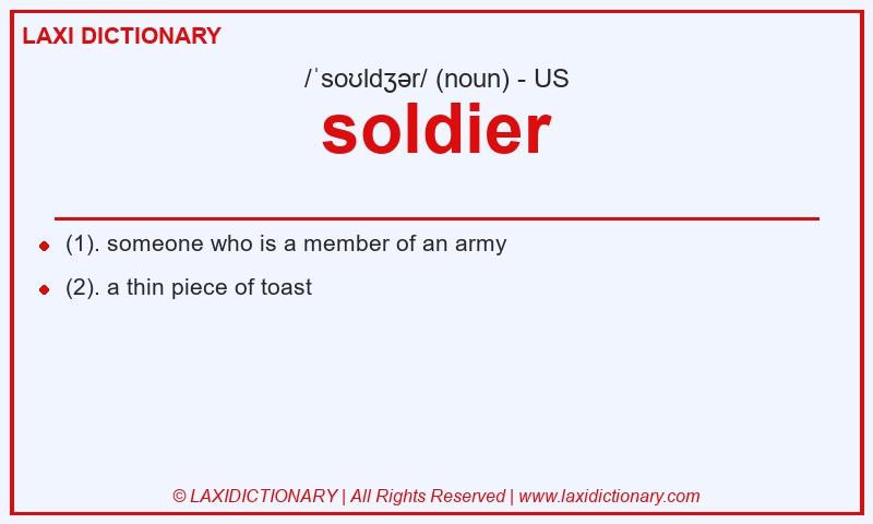 Definition soldier in American English