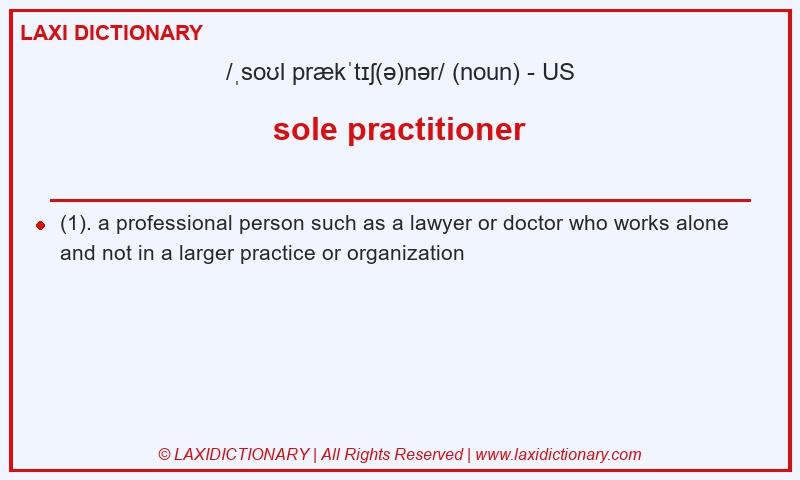 Definition sole practitioner in American English