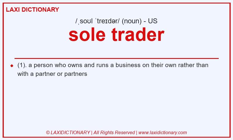 Definition sole trader in American English