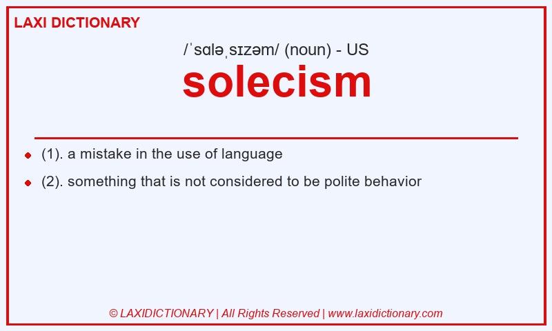 Definition solecism in American English