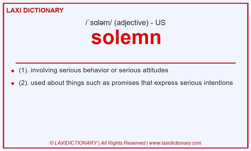 Definition solemn in American English