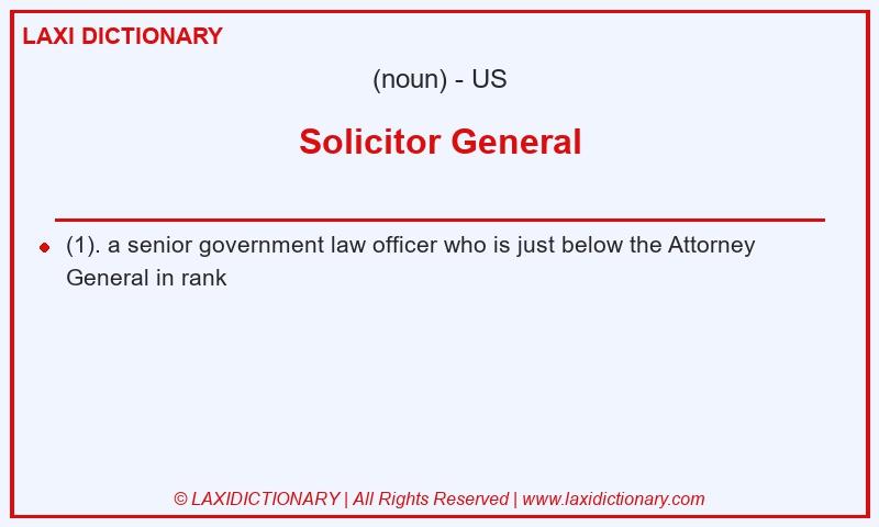Definition Solicitor General in American English
