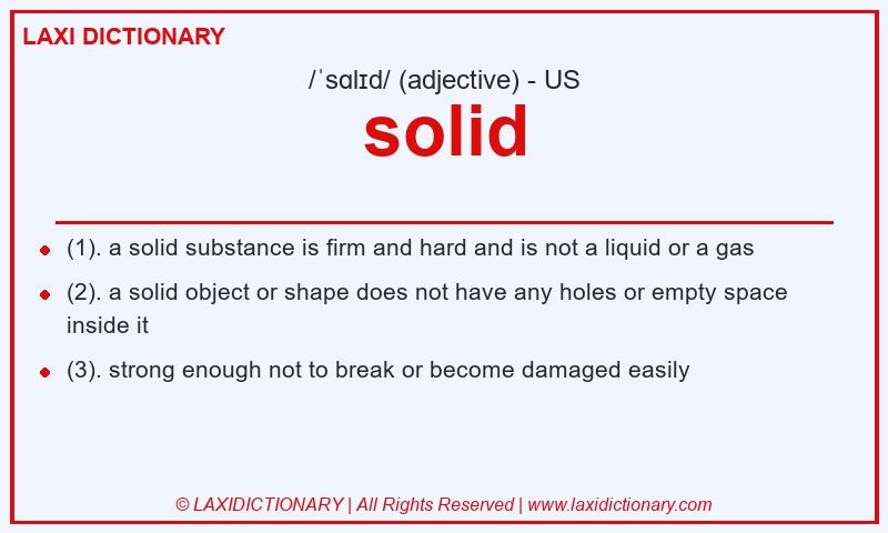 Definition solid in American English