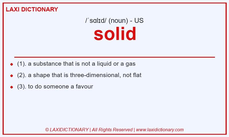 Definition solid in American English