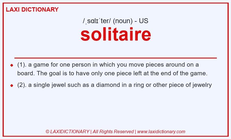 Definition solitaire in American English