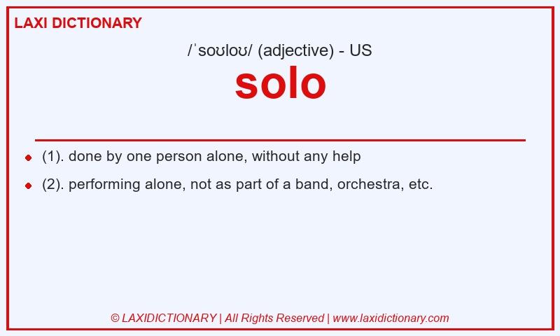 Definition solo in American English