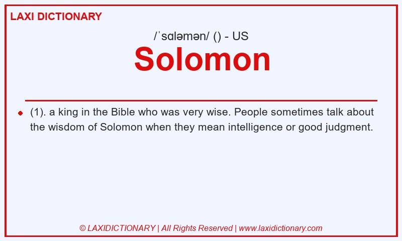 Definition Solomon in American English