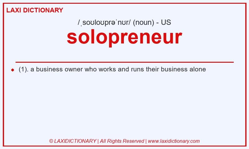 Definition solopreneur in American English