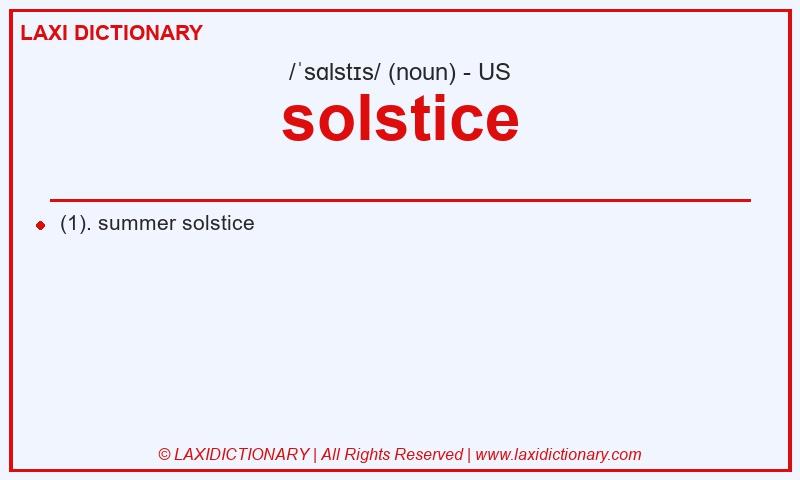 Definition solstice in American English