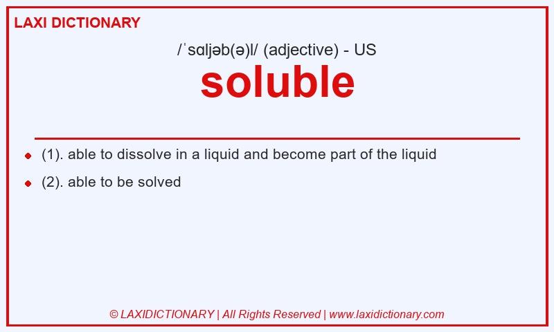 Definition soluble in American English