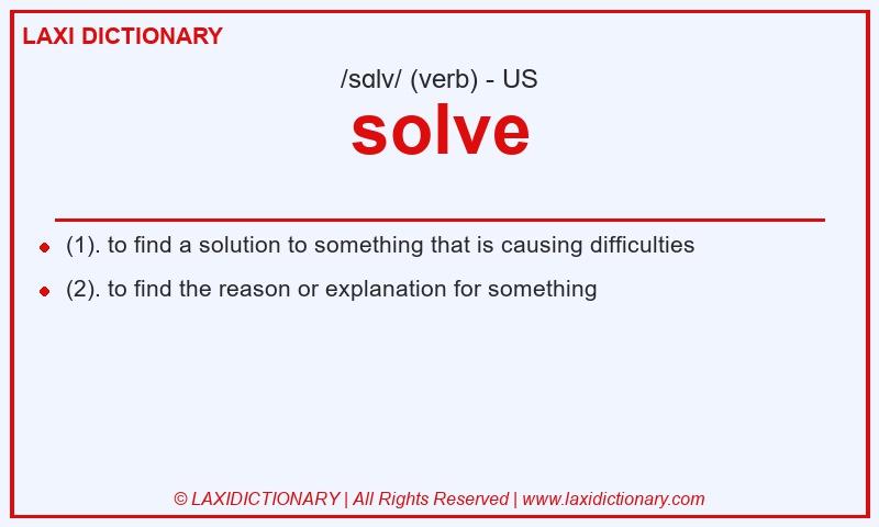 Definition solve in American English