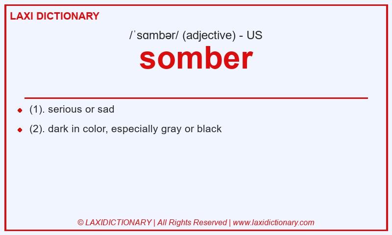 Definition somber in American English