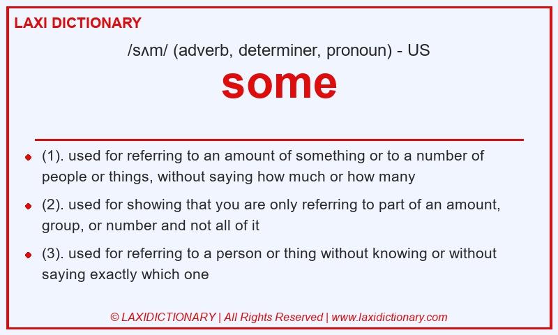 Definition some in American English