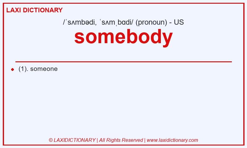 Definition somebody in American English