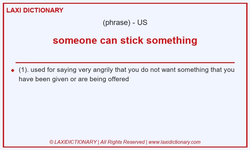 Definition someone can stick something in American English