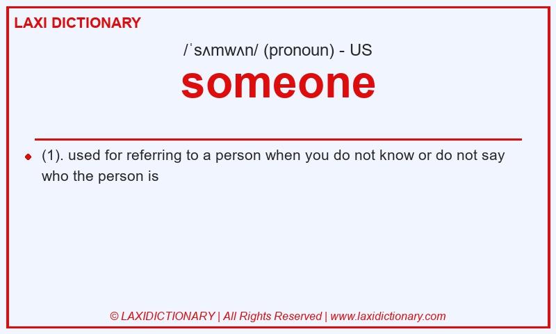 Definition someone in American English