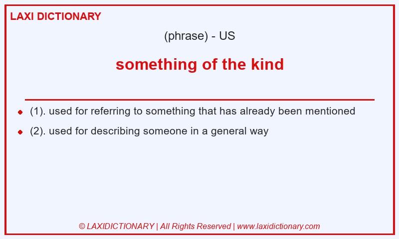 Definition something of the kind in American English