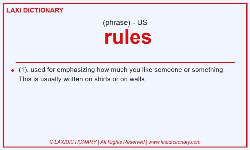 Definition  rules in American English