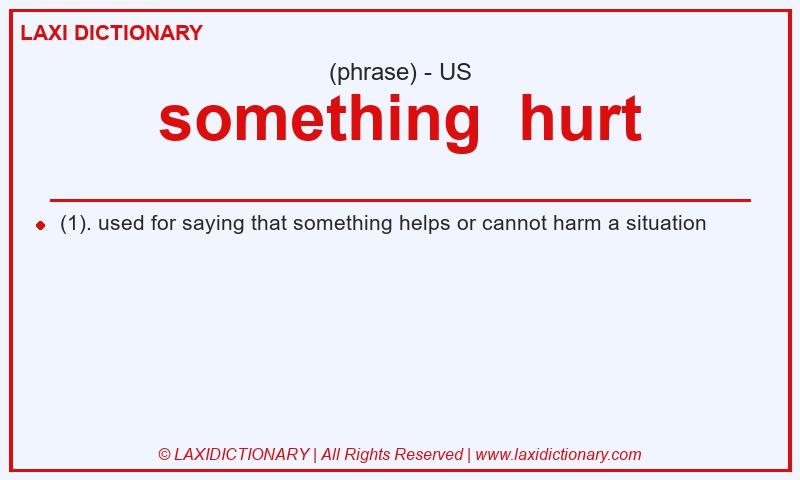 Definition something  hurt in American English