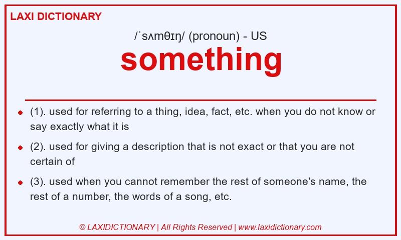 Definition something in American English