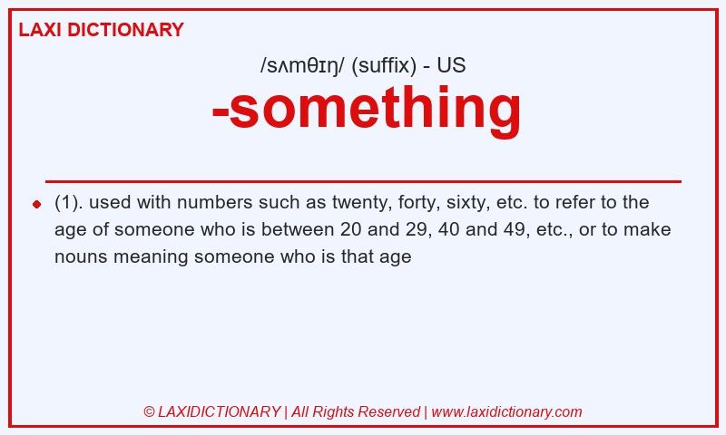 Definition -something in American English