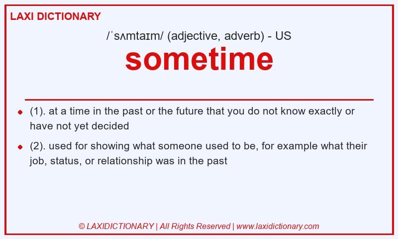 Definition sometime in American English