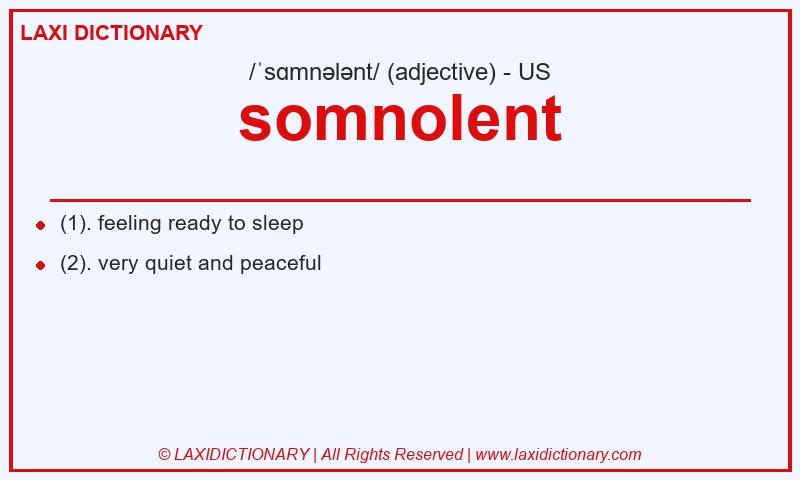 Definition somnolent in American English