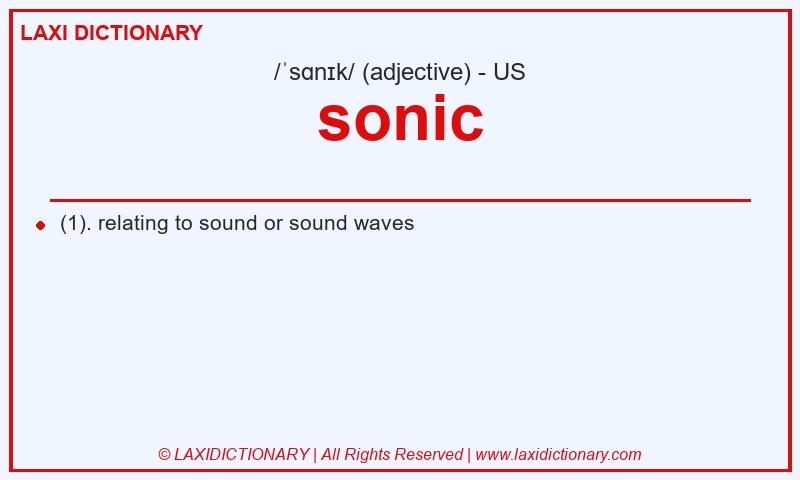 Definition sonic in American English