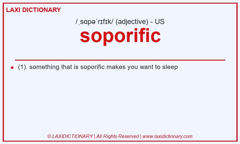 Definition soporific in American English
