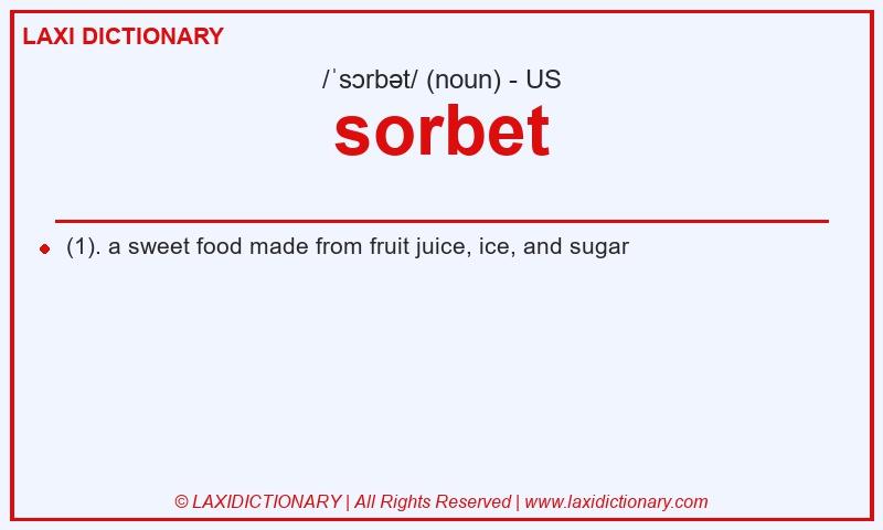 Definition sorbet in American English