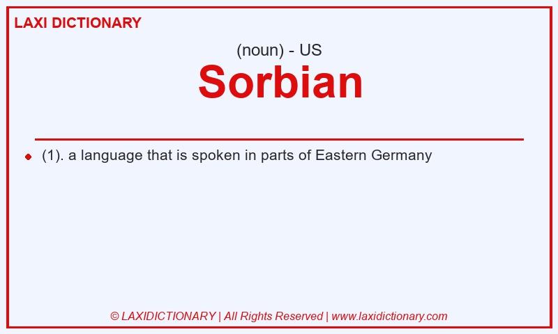 Definition Sorbian in American English