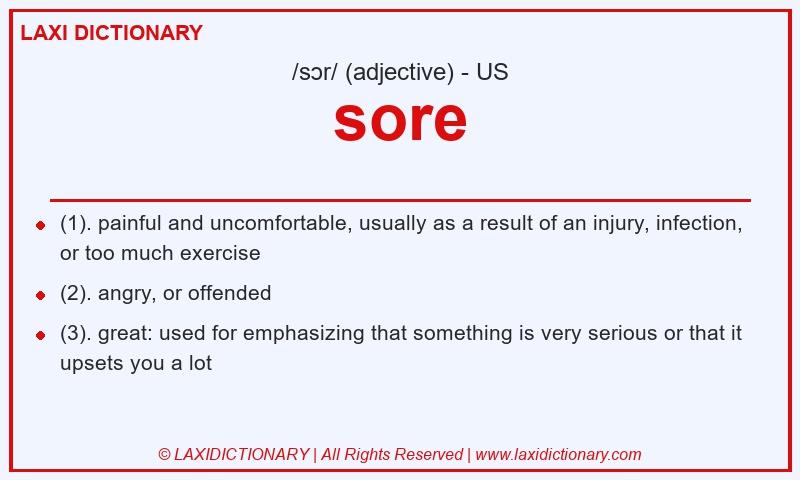 Definition sore in American English