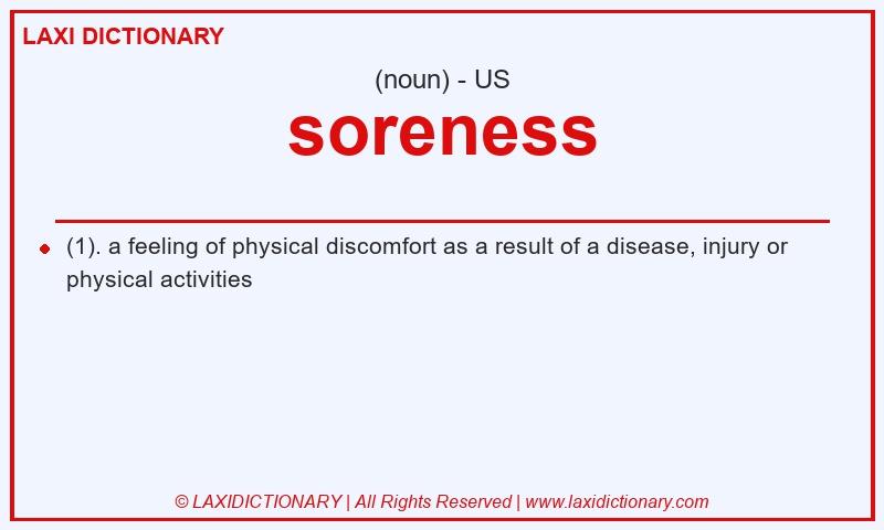 Definition soreness in American English