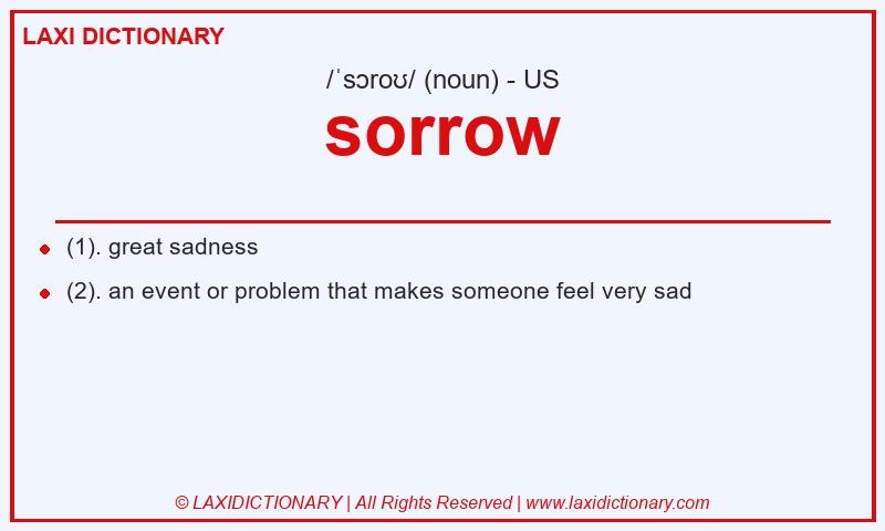 Definition sorrow in American English