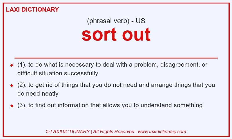 Definition sort out in American English