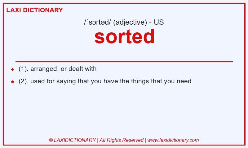 Definition sorted in American English