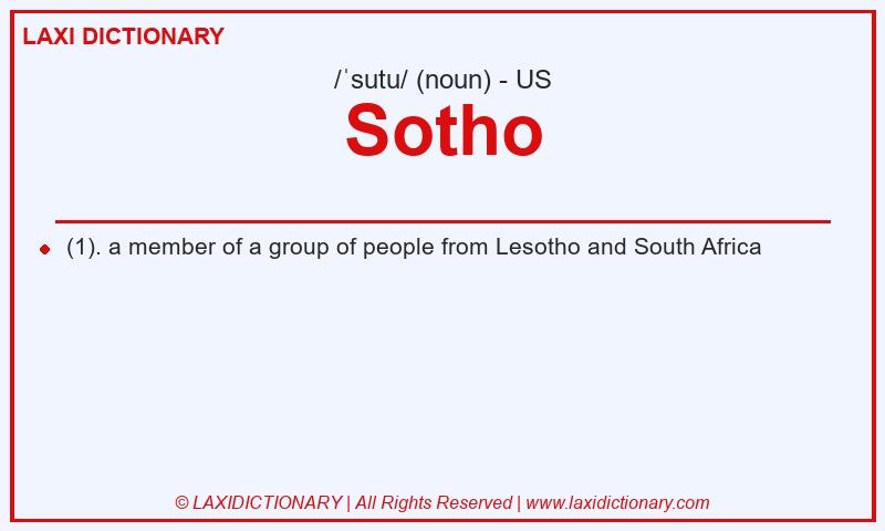 Definition Sotho in American English