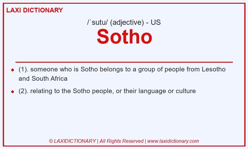 Definition Sotho in American English