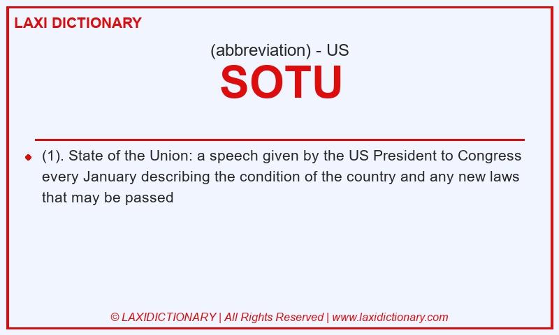 Definition SOTU in American English