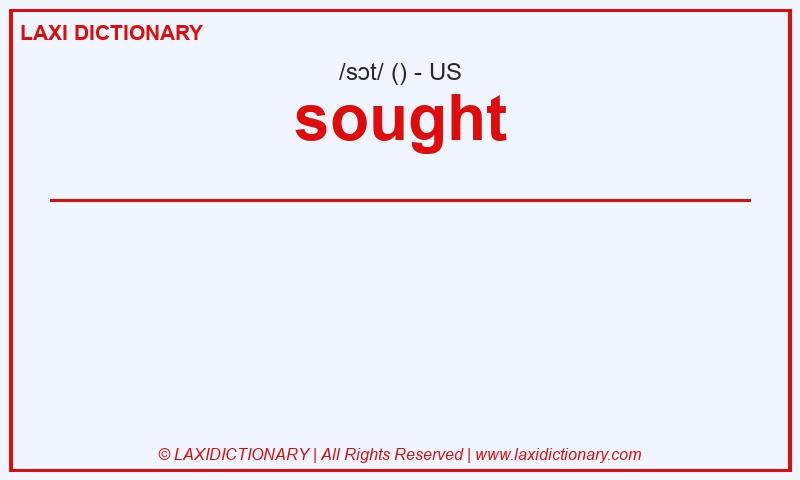 Definition sought in American English