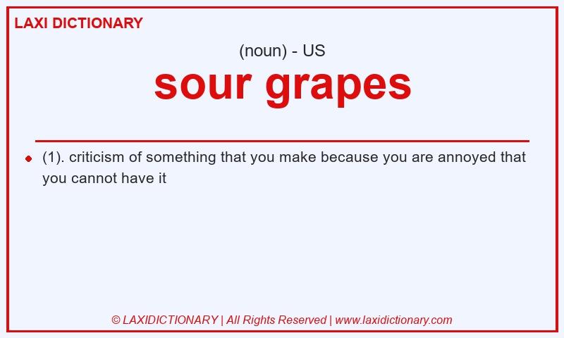 Definition sour grapes in American English
