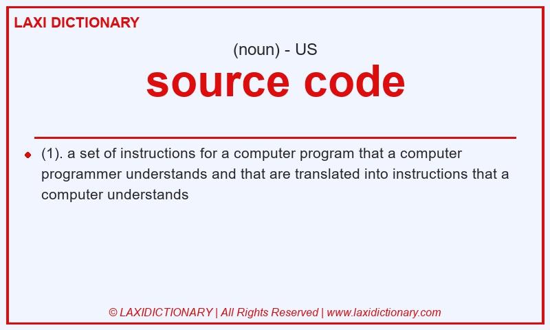 Definition source code in American English