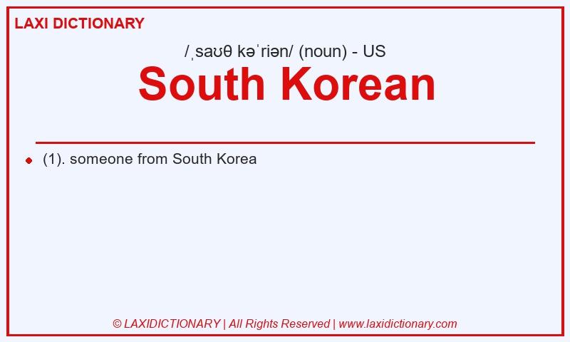 Definition South Korean in American English