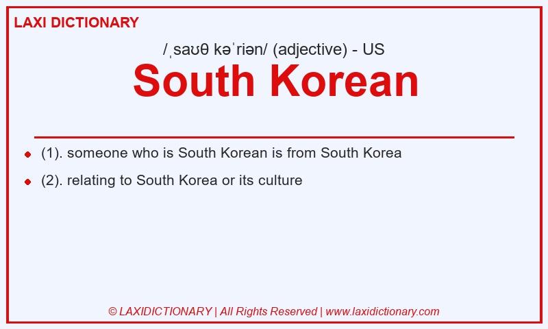 Definition South Korean in American English