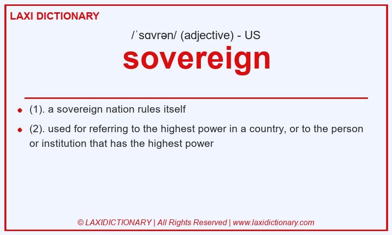 Definition sovereign in American English